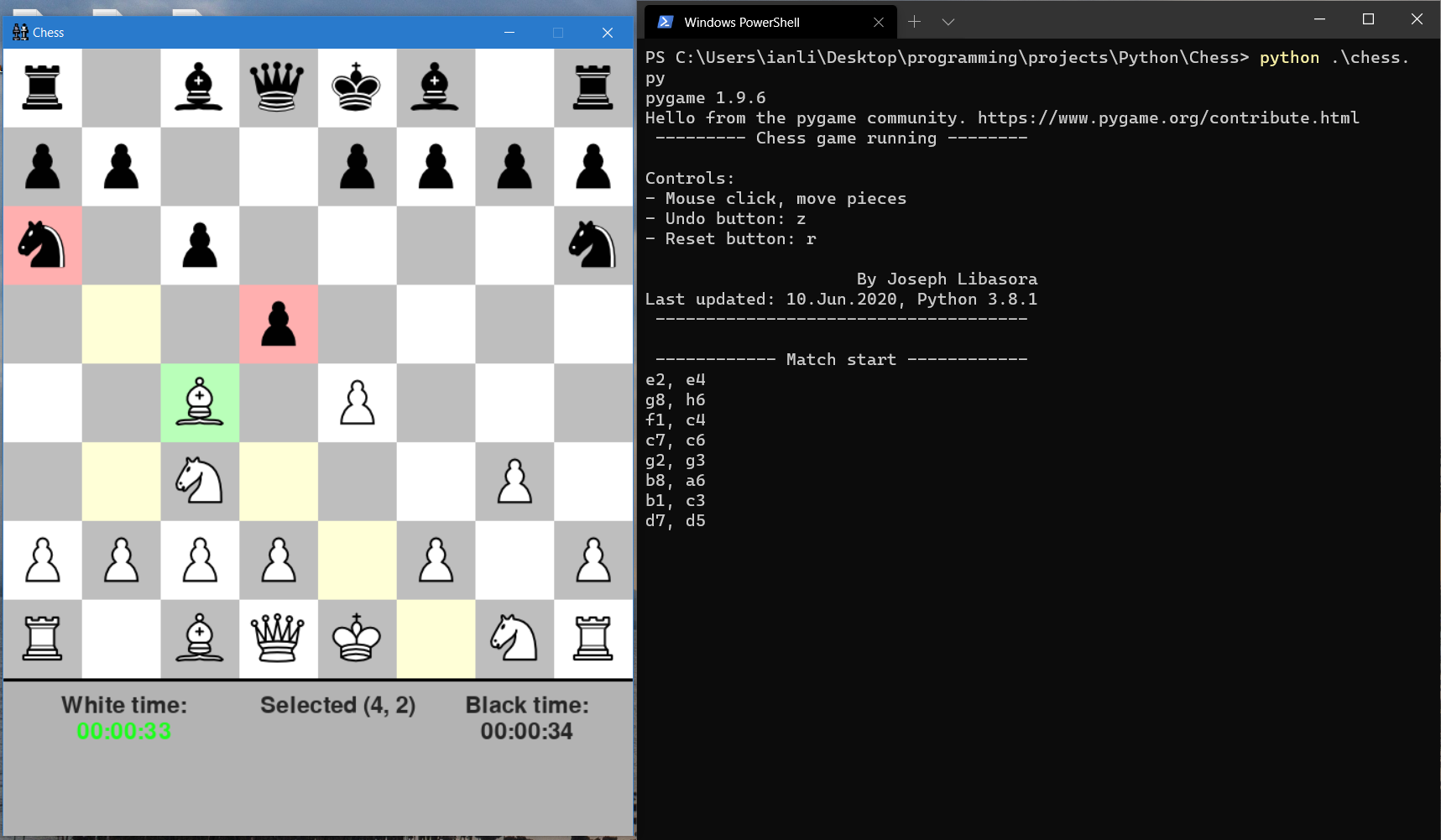 Bishop move highlighting