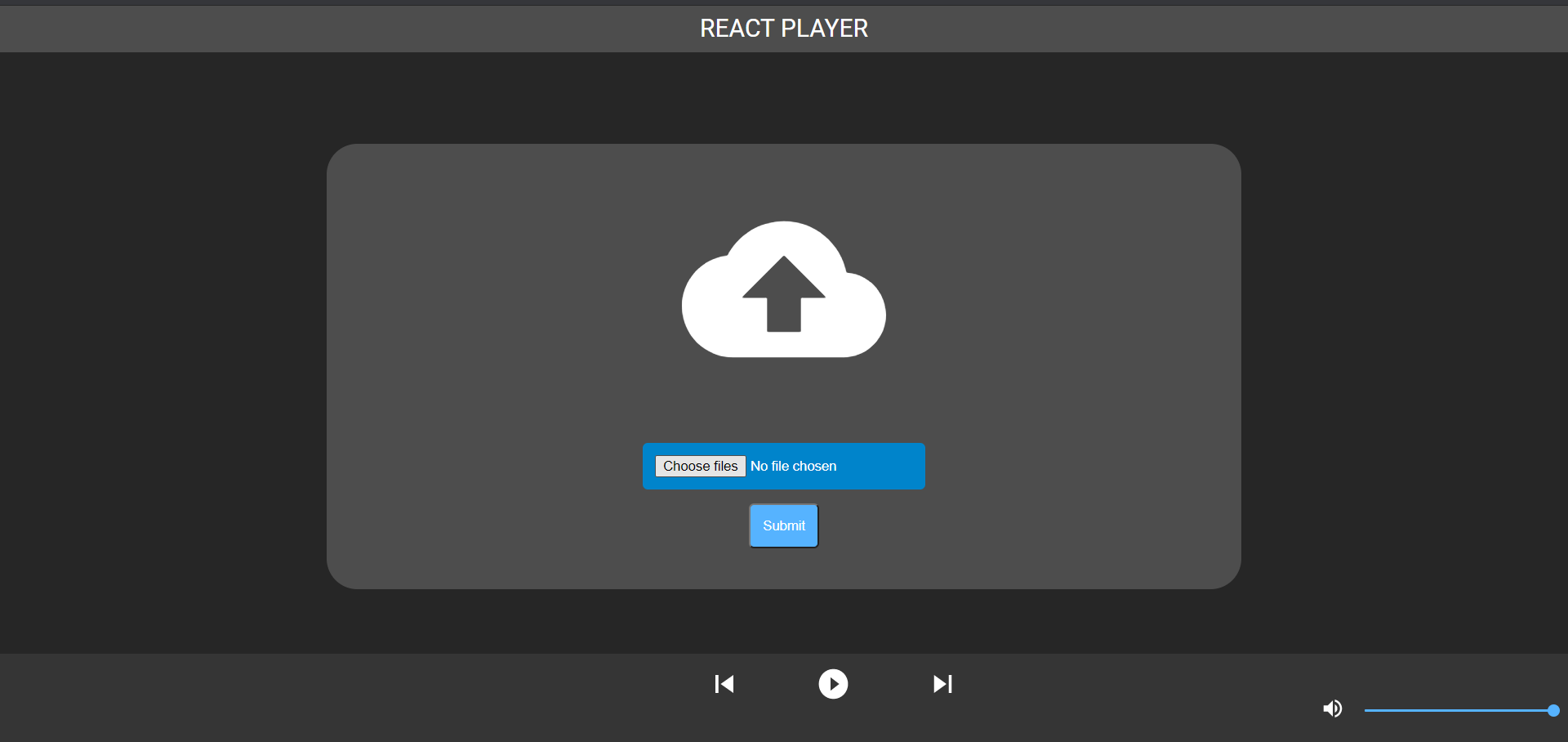 ReactPlayer main page
